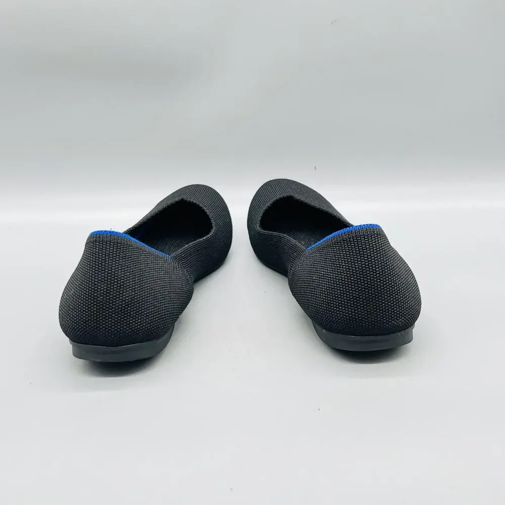Rothy's Shoes Womens 10 Black Knit The Flat Ballet Flats Slip On Comfort Casual